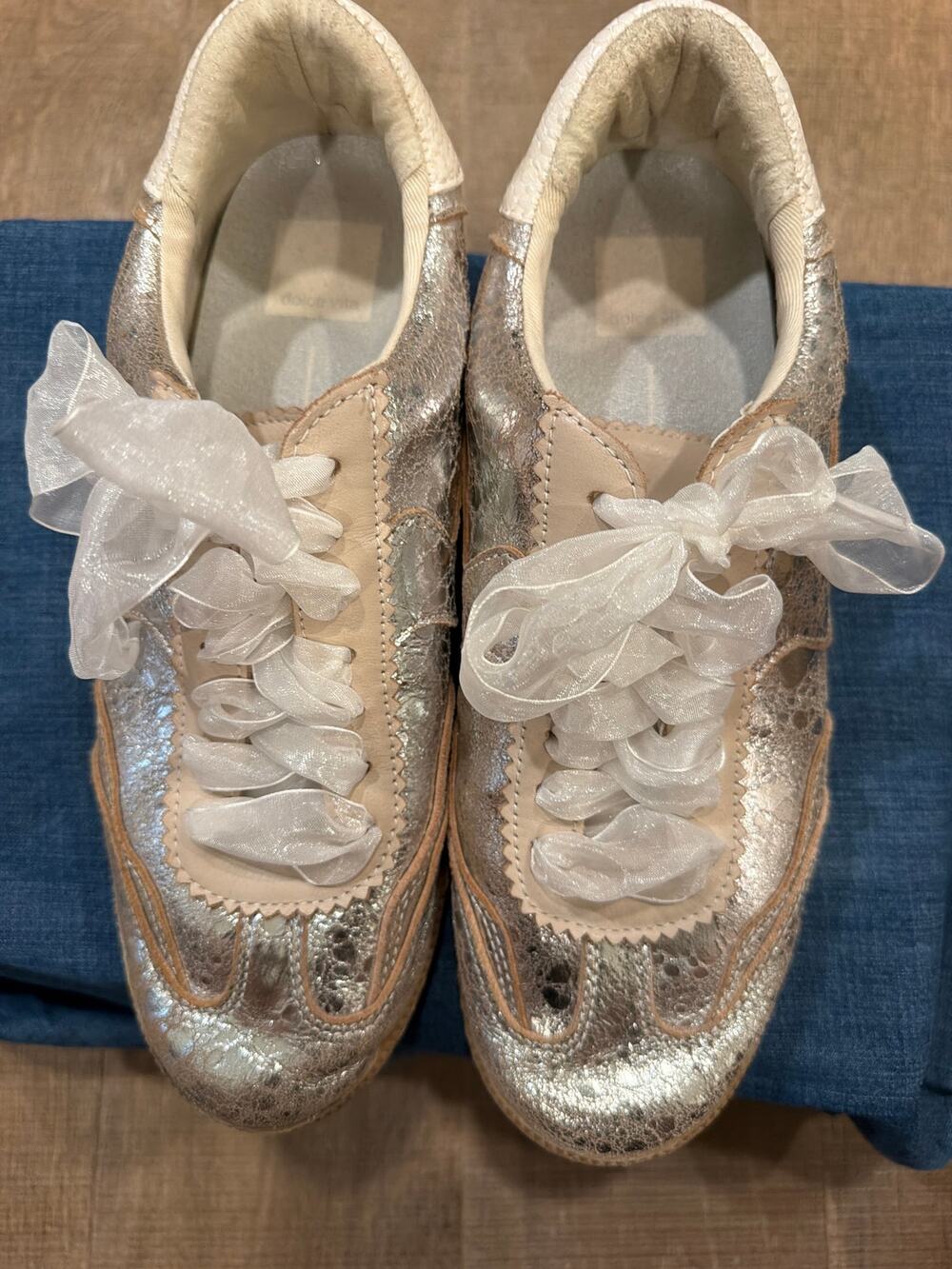 DOLCE VITA NOTICE SNEAKER SILVER LEATHER
